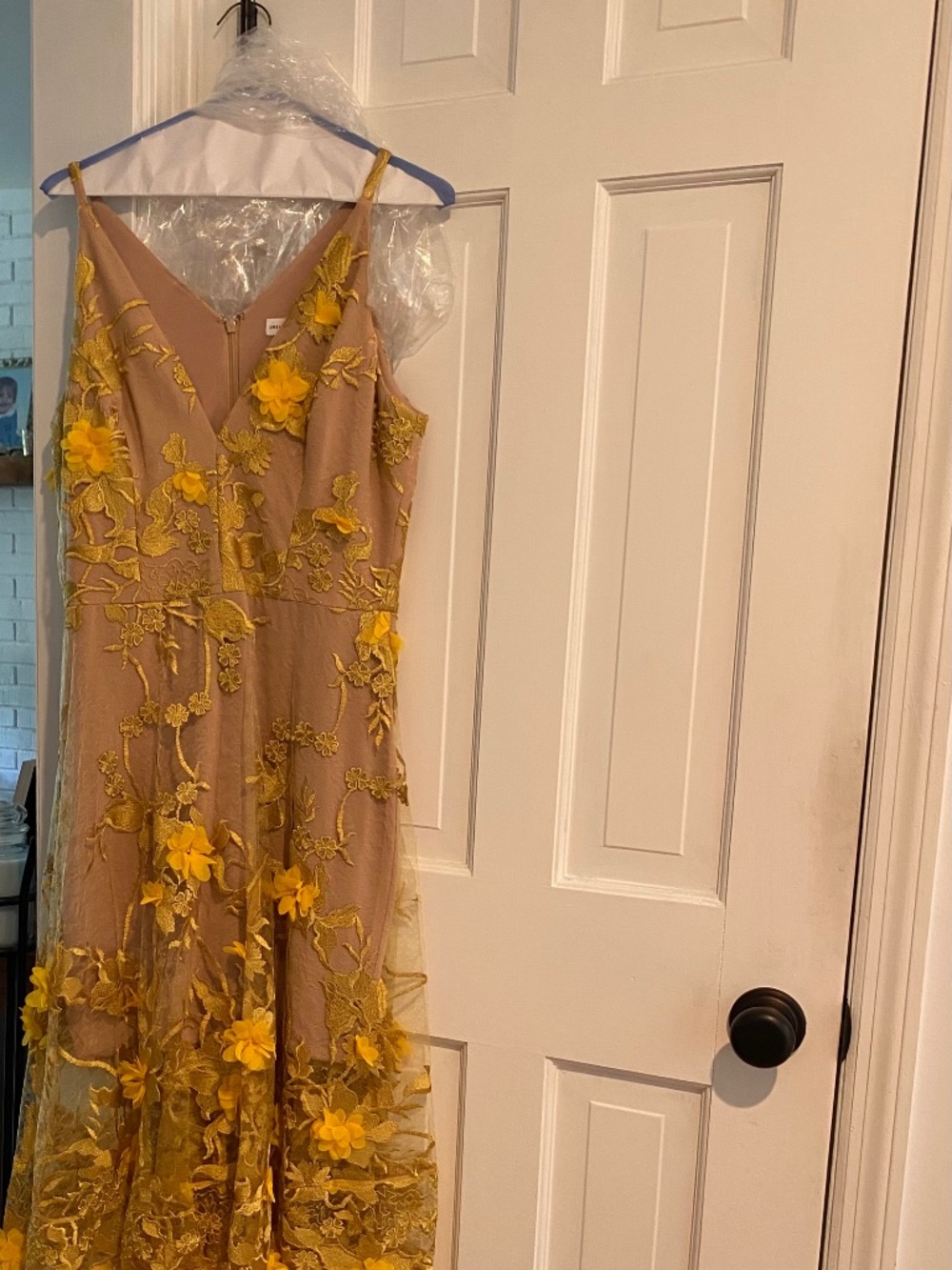 Dress the population gold gorgeous dress
